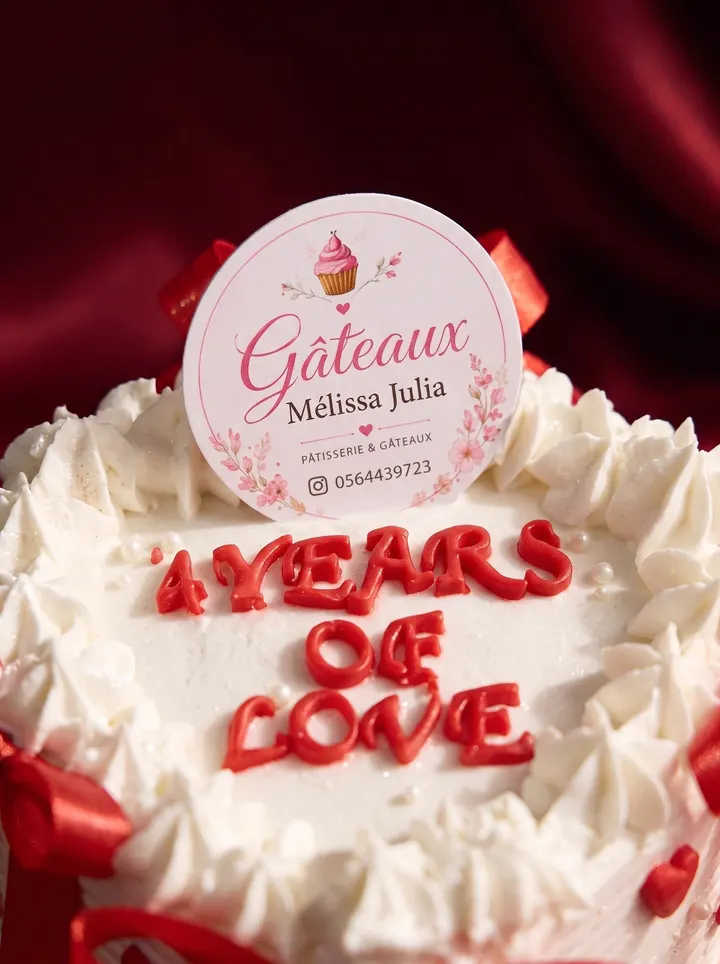 كعكة ذكرى زواج بعبارة Years of Love