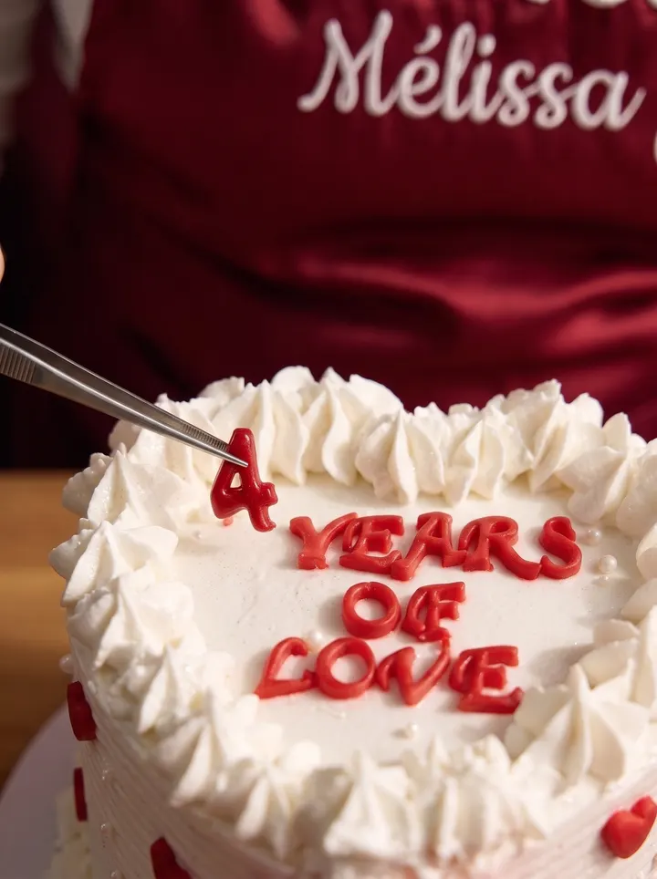 تزيين عبارة Years of Love على الكعكة
